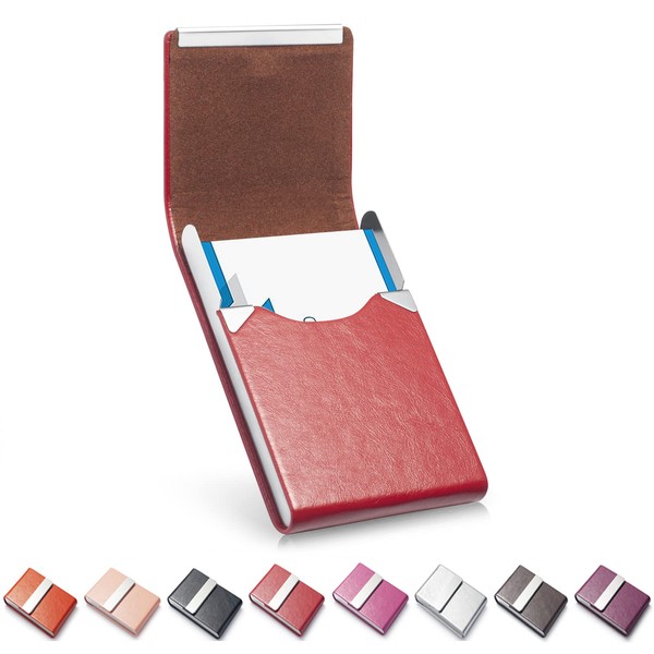 FACATH Business Card Holder, Cxpsk-Red, Elegant