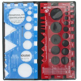 HoseWarehouse Brand TGK01-HW International Thread Identification Kit w/Adaptall Gauges (British BSPP BSPT JIS) (Metric DIN Kobelco Komatsu)