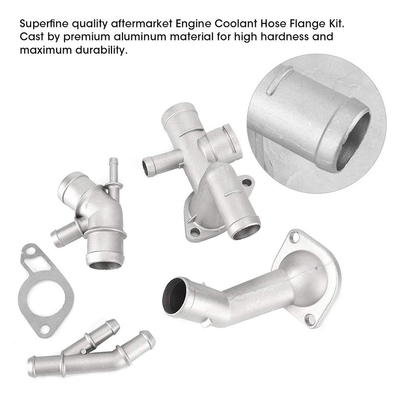 KSTE 4Pcs/Set Aluminum Engine Coolant Hose Flange Kit Compatible with