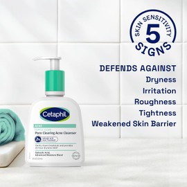 Cetaphil Gentle Clear Pore Clearing Acne Cleanser, Foaming Gel Cleanser for Sensitive, Acne-Prone Skin, 8 Fl Oz Pump Bottle, 2% Salicylic Acid, Gently Exfoliates, Dermatologist Recommended Brand