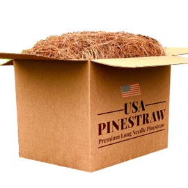 USA Pine Straw - Premium Pine Needle Mulch (Pine Needle Mulch - Covers 100 Sqft 1 Set)