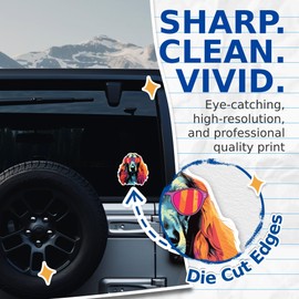 (2 Pack) Afghan Hound Dog Stickers - Afghan Hound with Sunglasses - Choose FromOver 100 Dog Breeds - 5 Inches On Longest Side - Premium Vinyl - Made in USA - BMCS0298