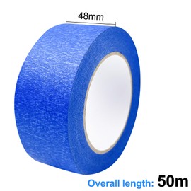 WinGluge 2 Rolls Blue Crepe Tape 48 mm x 50 m, Painter's Masking Tape, Blue Painter's Masking Tape, Crepe Paper Masking Tape, Non-Slip Masking Tape, UV-Resistant, for Painting, Renovations, Crafts