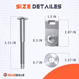 Osakesukar Truck Bed Bolts Mounting Hardware Kit Replacement for Ford f250 Bed Bolts F350 F450 F550 Super Duty 1999-2016 Compatible with 924-311, W706641-S900, W708770S436, W706640-S900 (8 Bolts
