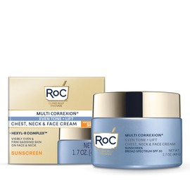 RoC Multi Correxion 5 in 1 Anti-Aging Chest, Neck and Face Cream with SPF 30, Moisturizing Cream Made with Vitamin E, 1.7 oz