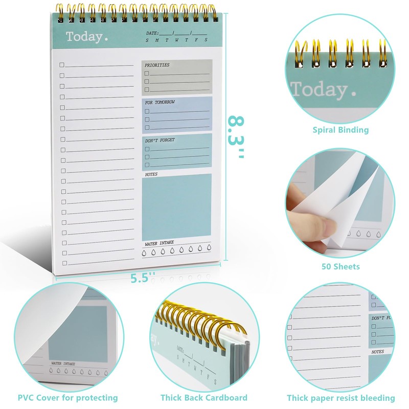 Wolepaz To Do List Notebook - A5 50 Page Daily