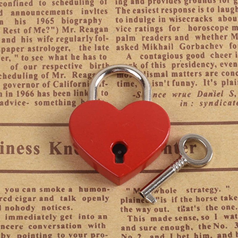 2PCS Heart Shaped Mini Lock Metal Locks with Keys for