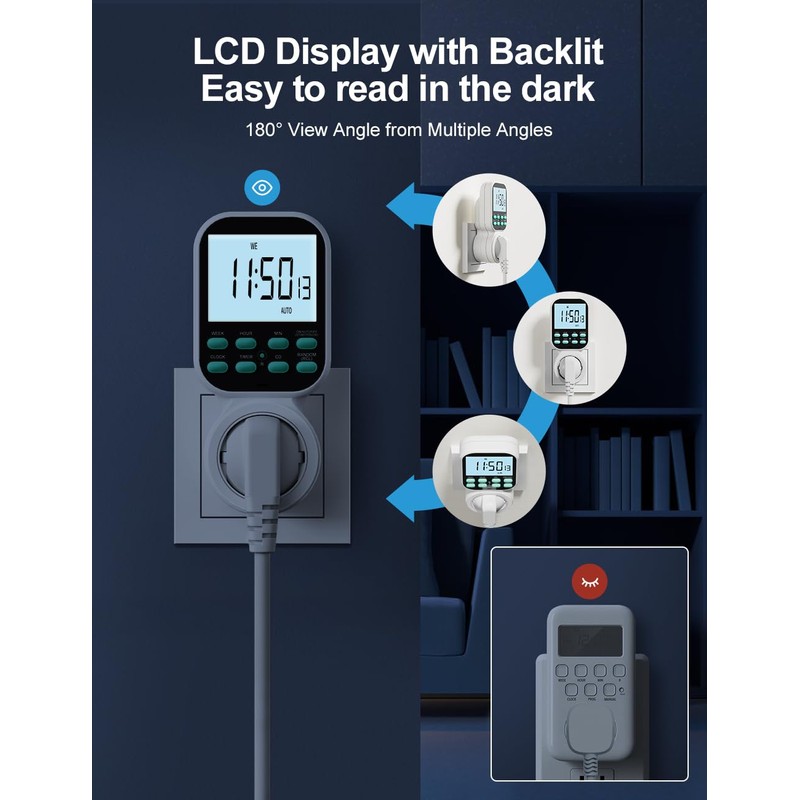Digital Timer Socket with Countdown and Loop Mode, Maxcio Programmable