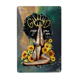 African Woman Metal Wall Decor Aesthetic Wall Art For Bathroom Bedroom Metal Words Wall Decor for Home Decor