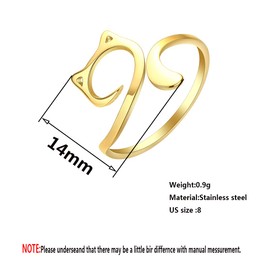 Chereda Gold Adjustable Ring Kitty Ears 1 Count Yarn Spring Knuckle Assistant Yarn Guide Adjustable Craft Tool Gift Cat Ears