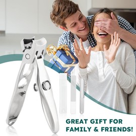 Nail Clippers for Thick Nails, No Splash Wide Jaw Opening Toenail Clippers for Thick Nails Cutter with Catcher and Safety Lock, Fingernail Clipper Cutter with File, for Ingrown Manicure Set