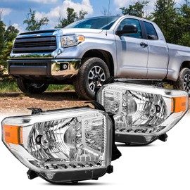 2PCS Headlights Assembly For 2014 2015 2016 2017 Toyota Tundra SR5/1794/Limited/Platinum Replacement Headlamps Driver and Passenger Side W/O Level Adjuster