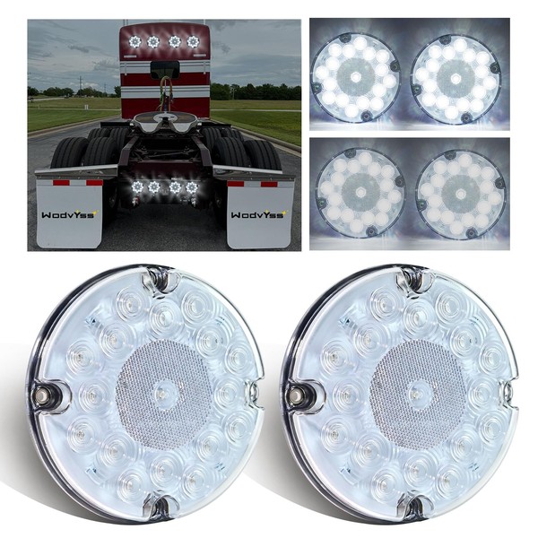 Wodvyss 2Pcs 7" Round White LED Backup Lights 17 LED
