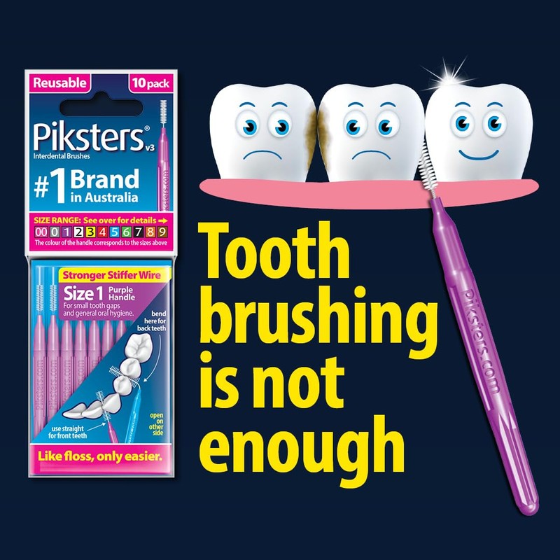 Piksters Interdental Brushes, 40 pk, Size 3, Interdental Tooth Brush