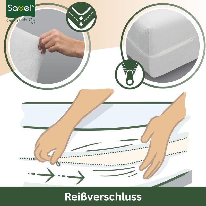 Savel - Mattress cover made of 100% cotton terry cloth,