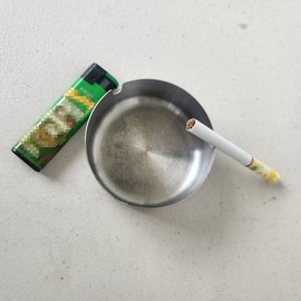 Round Stainless Steel Ashtray Ashtray 5ea