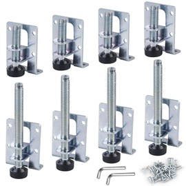 Pack of 8 Adjustable Furniture Feet, 55/102 mm Levelling Feet, Heavy Duty, Height Adjustable Feet, Furniture Leveling Feet with 48 Small Screws, Furniture Leg Leveler for Tables, Shelves, Cupboards,