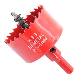 Hole Saw Drill Bit LAIWEI HSS Hole Cutter with Arbor for Wood,PVC Board and Plasterboard(2"(51mm Hole Saw))