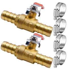 Horiznext Mini válvula de bola de aire de latón de 2 vías de 1,27 cm para agua y gas combustible, corte de tubo de 16 mm, (2 unidades en paquete)