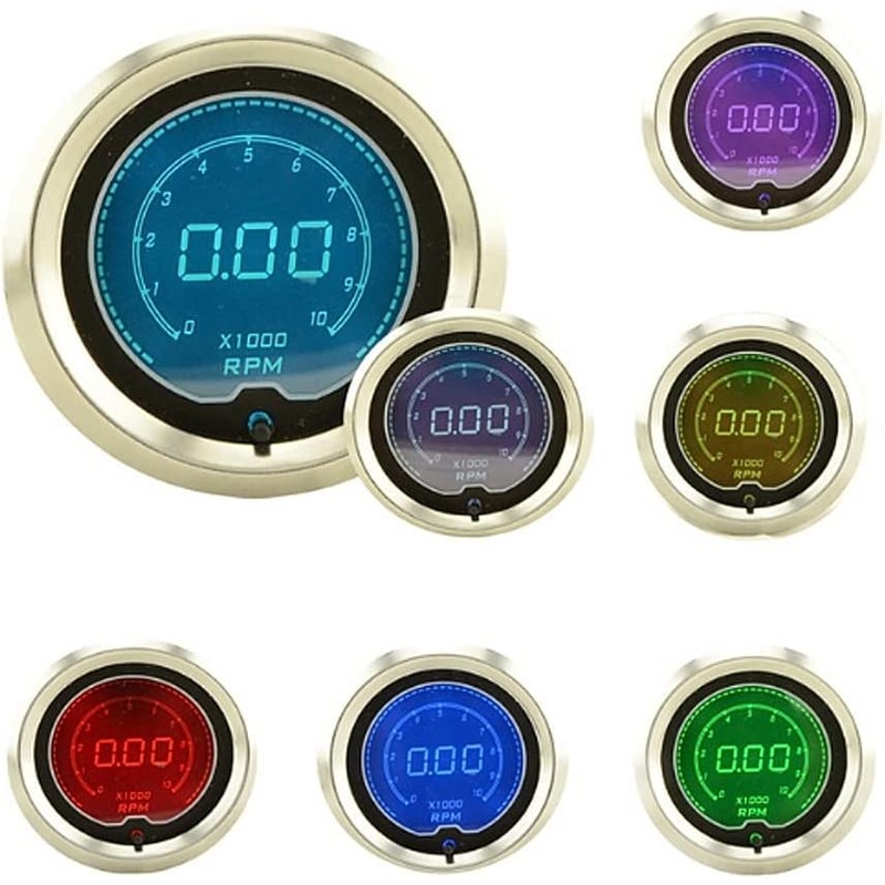 LEVANLIGHT Black 7 Color LED Display Volt Voltmeter Gauge 8~18V