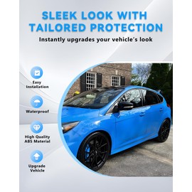 VANKUB Mirror Cover Caps Trims for Fo-rd Focus RS ST MK3 2012 2013 2014 2015 2016 2017 2018, Mirror Cover Horn Clip-on Left Driver and Right Passenger（Glossy Black）