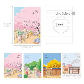 Monolike Stitch Mini Line Note Seoul-Four Seasons 4p SET