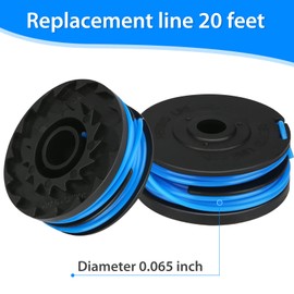 Kaberalty KST-120X String Trimmer Replacement Line 20ft 0.065" Compatible with Kobalt 40V KST120X-06 KST2040-06 KDLA 3040-03 String Trimmer (8 Spool+2 Cap)