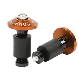 SAMCOS Steering Wheel Bar End Cap for Motorcycles Bike Non-Slip Handlebar Grip Caps Aluminum Handlebar End Plugs Handlebar End Weight (Orange)