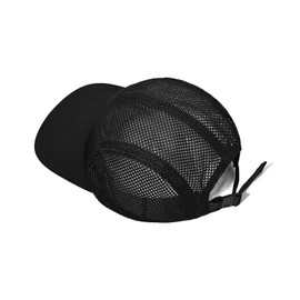 Clape Mesh 5 Panel Cap Flat Bill Dad Hat Quick Dry Baseball Cap Cooling Sports Hat Unstructured Trucker Cap Hiphop Dad Hat (WBQW241-Black)