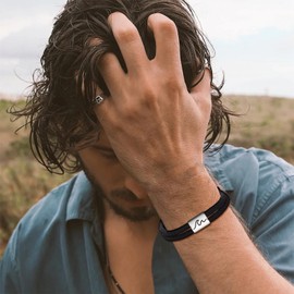 To My Man Bracelet Mens Bracelets Rope Braided Bracelets Gifts for Husband Boyfriend Inspirational Birthday Gifts for Men