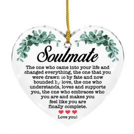 Soulmate Gift for Women Men, Romantic Gifts for Her Him, Birthday Christmas Anniversary Valentine's Day Gift for Wife Husband Girlfriend Boyfriend, Christmas Ornament Acrylic Ornaments
