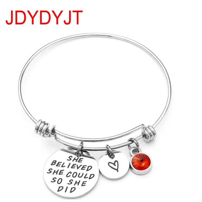 YJT January Birthstone Charms for Bracelet Necklace Jewelry Making Silver