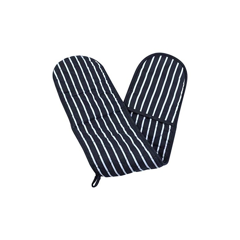 Striped Double Oven Glove 100% Cotton Kitchen Cooking Mitt Heat