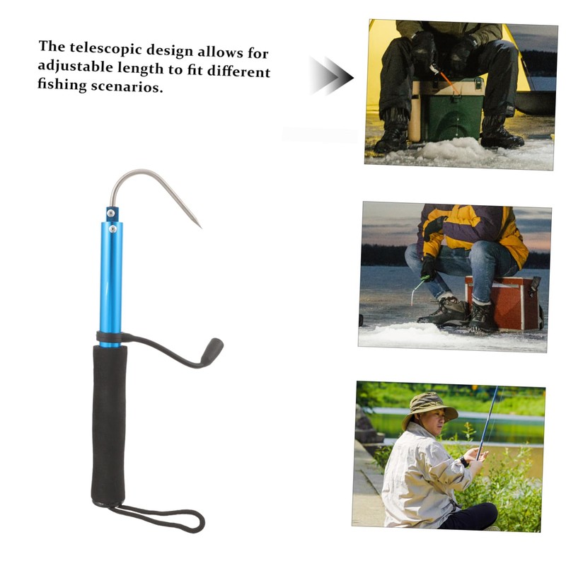 Kisangel Telescopic Fish Gaff Fishing Gaff Hook Stainless Fish Hook