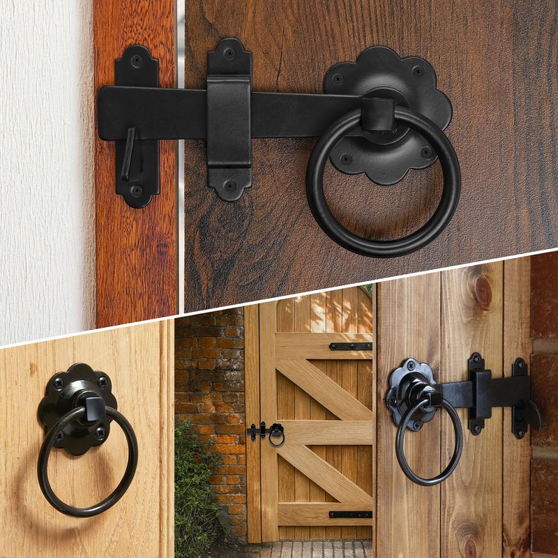 ZAVIA Garden Ring Gate Latch for Garden Gates 6” Door