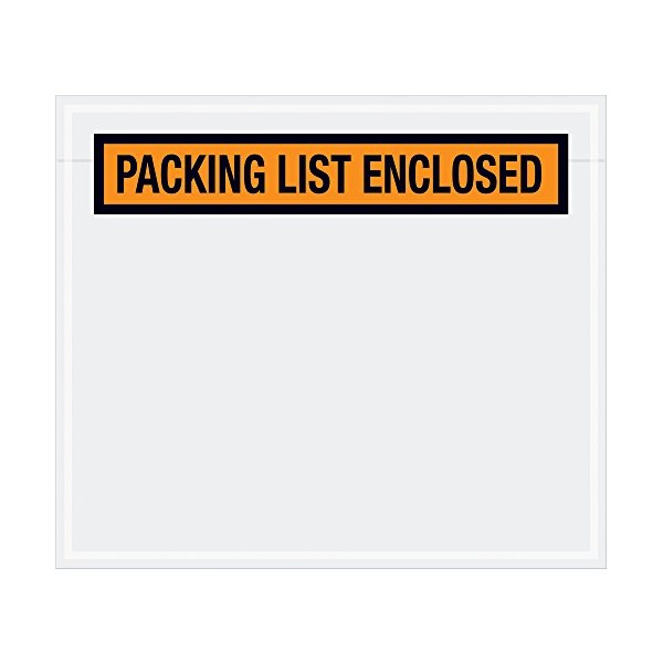 Orange Panel Face Adhesive Top Loading Packing List Document Envelopes