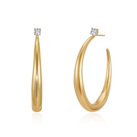 LOYATA Chunky Gold Hoop Earrings for Women-14K Gold Plated Big Thick Hoop Earrings Trendy Statement Large Earring Hoops Hypoallergenic Non Tarnish Jewelry for Women Gifts