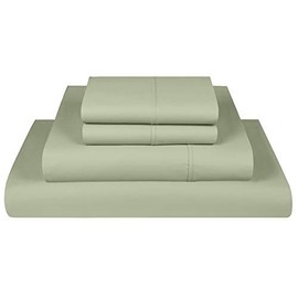 Threadmill Home Linen 600 Thread Count Full Size Sheets- 100% Extra-Long Staple Cotton Sheets for Full Size Bed with Deep Pocket, Luxury 4 Piece Bedding Set, Smooth Sateen Weave, Sage