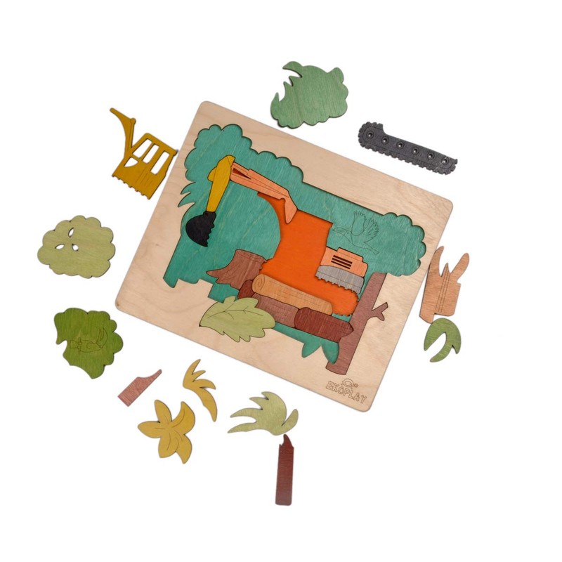 Rainforest Demolition Multilayered Wooden Puzzles for Kids | 24 Piece