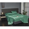 Revdomfly 4 Pcs Queen Size Luxury Silky Soft Grass Green
