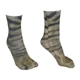 Novelty Giant Adult 3D Animal Paw Feet Print Foot Crew Socks Elastic Hosiery Cat