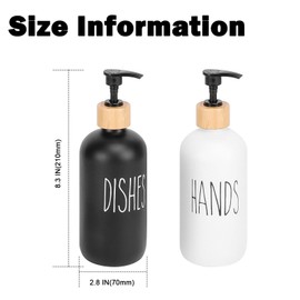 HarJue Glass Soap Dispenser Set, Refillable Dish Soap Pump Dispenser, 2×Hand Soap Dispenser, Kitchen Bathroom Counter Shampoo Conditioner Dispenser (Pump Dispenser Only)