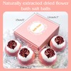 KASTU Dried Flower Bath Salt Balls,4 Pack,Rose Extract Essential Oils,Moisturizing