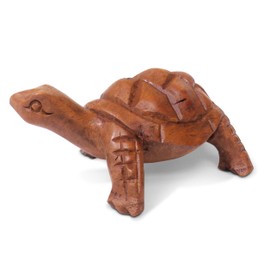 Purity Wooden Tortoise Gift Fair Trade, Hand Carved 10cm x 6cm x 4cm.