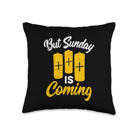 But Sunday is Coming Chocolate Egg Easter Jesus Coming Easter Sunday Resurrection Egg Jesus Throw Pillow, 16x16, Multicolor
