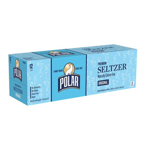 Polar Beverages Seltzer Water Original, 12 fl oz cans, 12 pack