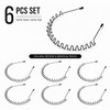 6 Pcs Zigzag Headbands, Black Wavy Metal Hair Bands with