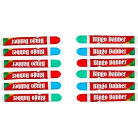 M1SS Bingo Dabbers - 4 Pack, 12 Dabbers, Bright Red, Blue, and Green, Non-Drip Bingo Pens, Perfect for Bingo Nights at Bingo Halls & With Friends and Family, Mess-Free Pens