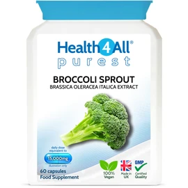 Health4All Broccoli Sprout Extract 15,000mg - 7500mcg Activated Sulphoraphane - 60 Vegan Broccoli Extract Capsules - High Strength Sulforaphane Supplement