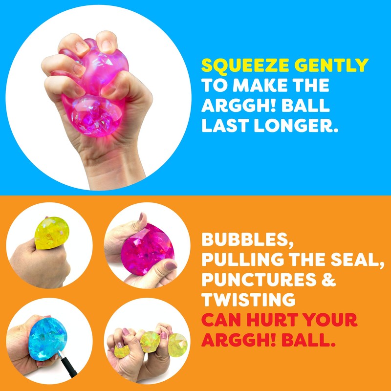 Power Your Fun Arggh Glitter Mini Stress Balls for Adults